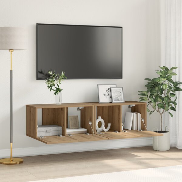 TV szekrény garnitúra 2 pcs Barna 60 x 30 x 30 cm Faanyag