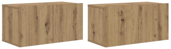 TV szekrény garnitúra 2 pcs Barna 60 x 30 x 30 cm Faanyag