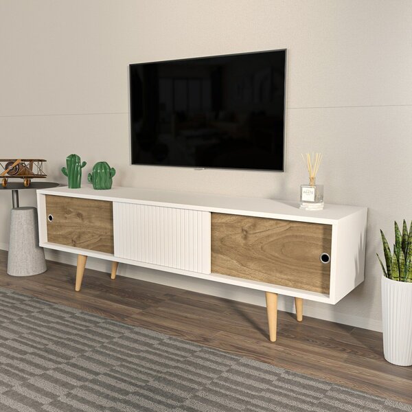 Hanah Home TV-állvány Fehér Dió Ecrin - Fehér, Dió