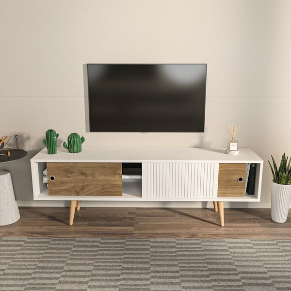 Hanah Home TV-állvány Fehér Dió Ecrin - Fehér, Dió