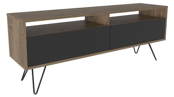 Hanah Home TV-állvány Flay - dió, fekete
