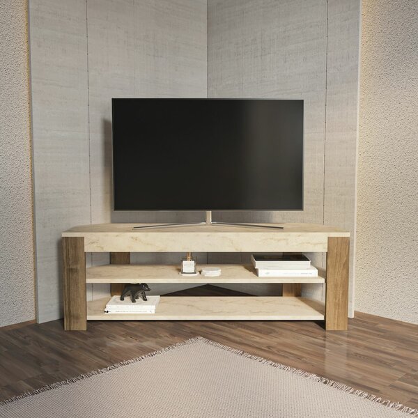Hanah Home TV állvány fehér Oud tölgy Rita - Fehér, Oud tölgy