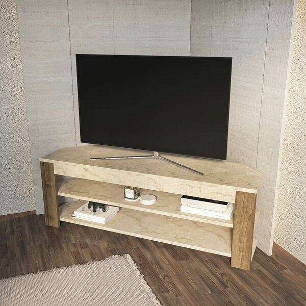 Hanah Home TV állvány fehér Oud tölgy Rita - Fehér, Oud tölgy