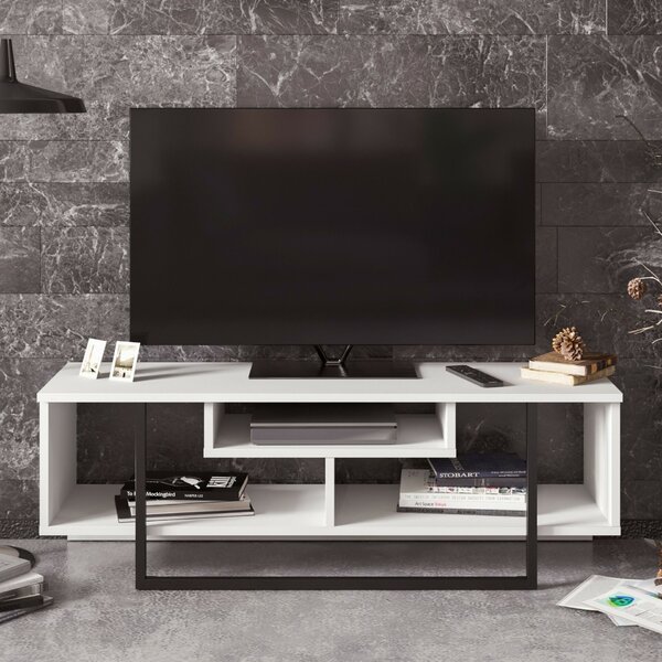 Hanah Home TV Stand White Black Asal (120) - White, Black