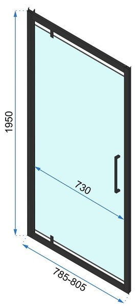 Rea Rapid Swing, 3 falú zuhanykabin 90 (ajtó) x 100 (fal) x 100 (fal) x 195 cm, 6mm átlátszó üveg, arany fényes profil, KPL-009924