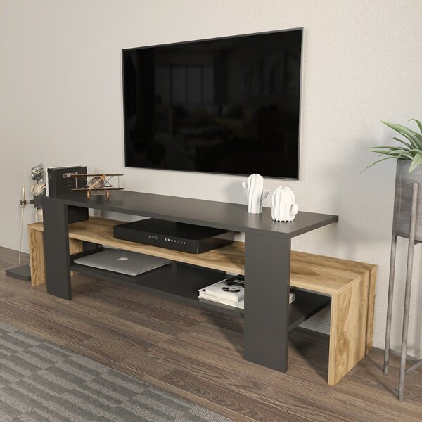 Hanah Home Lenora TV állvány fekete, tölgy színben