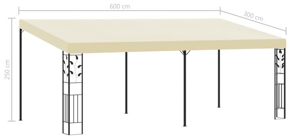 Krémszínű falra szerelhető pavilon 6 x 3 x 2,5 m