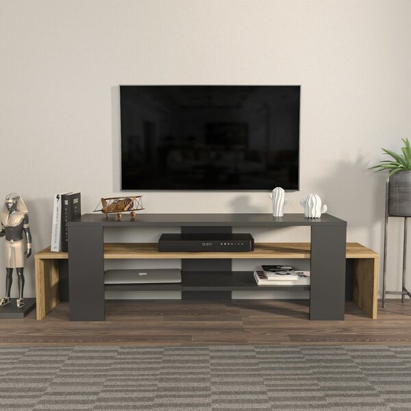 Hanah Home Lenora TV állvány fekete, tölgy színben
