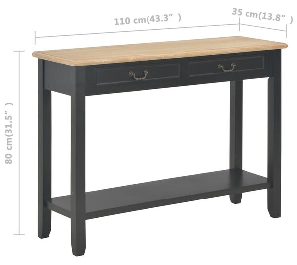 Fekete fa tálalóasztal 110 x 35 x 80 cm