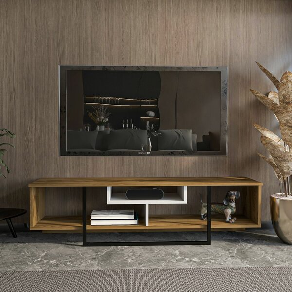 Hanah Home TV Stand White Black Oak Asal (150) - Oak, White, Black