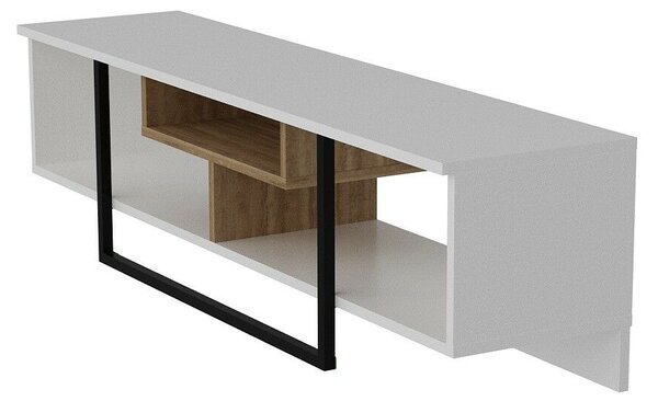 Hanah Home TV állvány Fehér Fekete Tölgy Asal (150) - Fehér, Ud, Fekete
