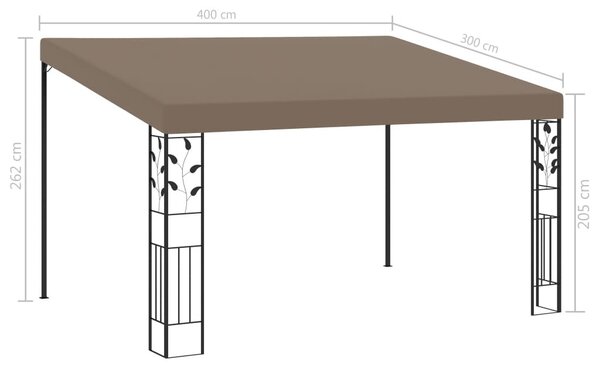 Tópszínű falra szerelhető pavilon 4 x 3 x 2,5 m