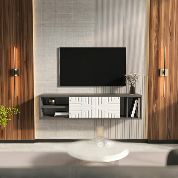 Hanah Home Teo lebegő TV állvány - antracit, fehér