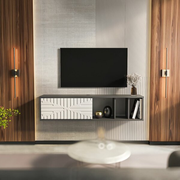 Hanah Home Teo lebegő TV állvány - antracit, fehér