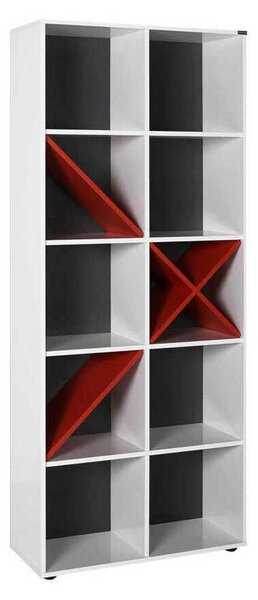 Hanah Home könyvespolc WhiteRed Ktp-910-Bk-1