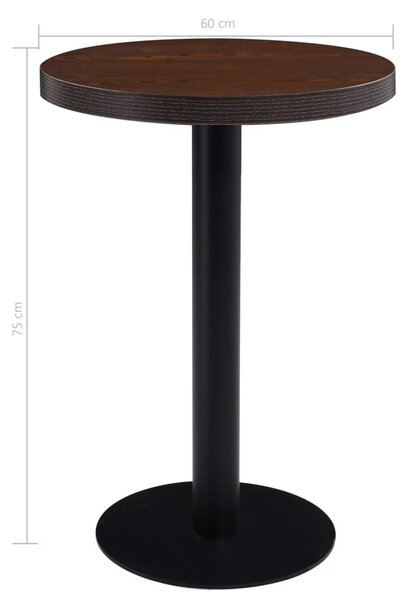 Sötétbarna MDF bisztróasztal 60 cm
