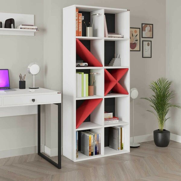 Hanah Home könyvespolc WhiteRed Ktp-910-Bk-1