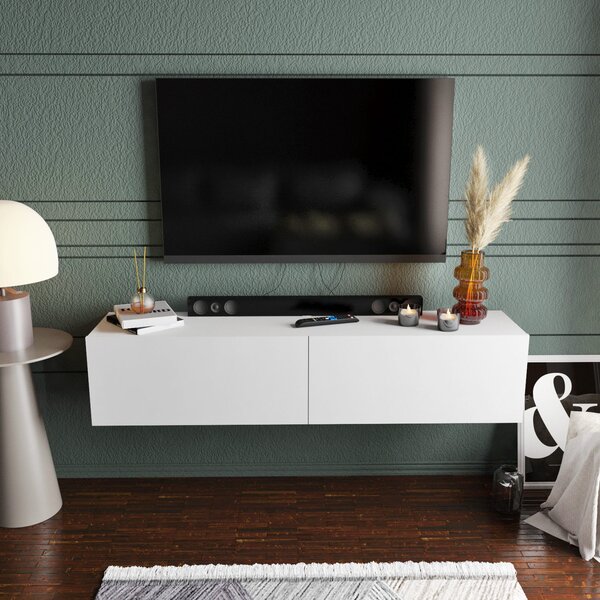 Hanah Home TV Stand White Poling - White