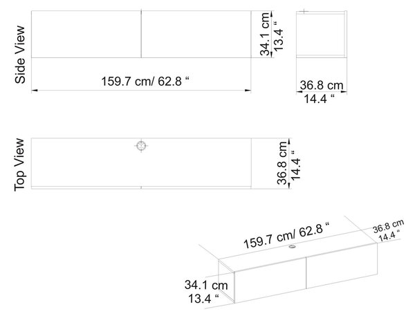 Hanah Home TV Stand White Poling - White