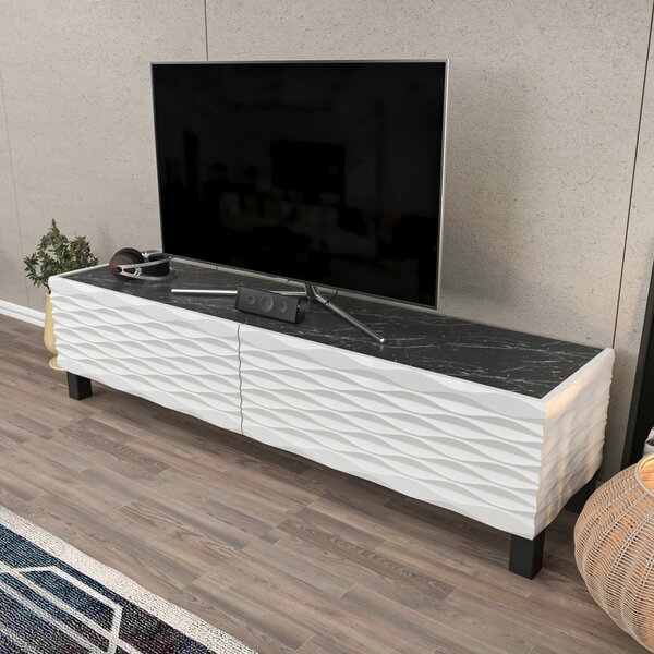 Hanah Home Lerze TV állvány - fehér, fekete