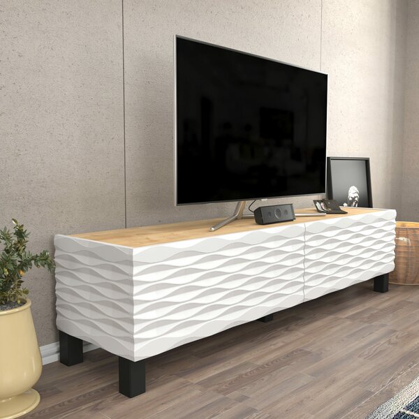 Hanah Home TV állvány SapphireWhite Lerze - zafír, fehér