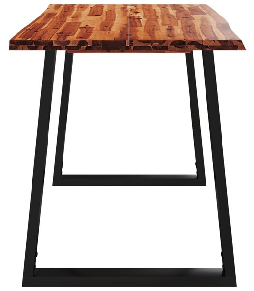 Tömör akácfa étkezőasztal természetes éllel 110 x 70 x 75 cm