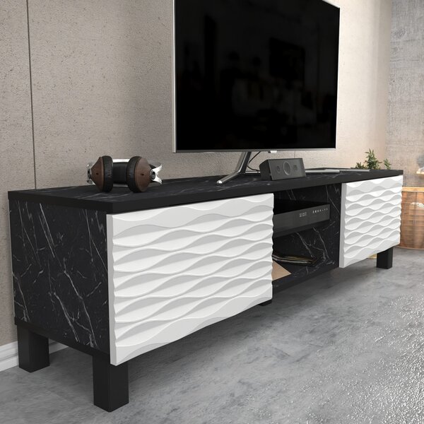 Hanah Home Lukas TV állvány - fekete, fehér