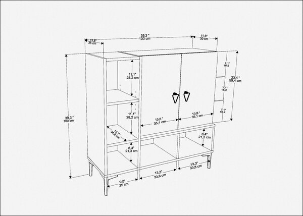 Hanah Home Console Black Walnut Platin - Black, Walnut