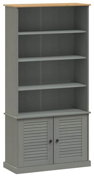 VIGO szürke tömör fenyőfa könyvespolc 85x35x170 cm
