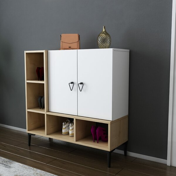 Hanah Home Konzol Tölgy Fehér Platina - Tölgy, Fehér
