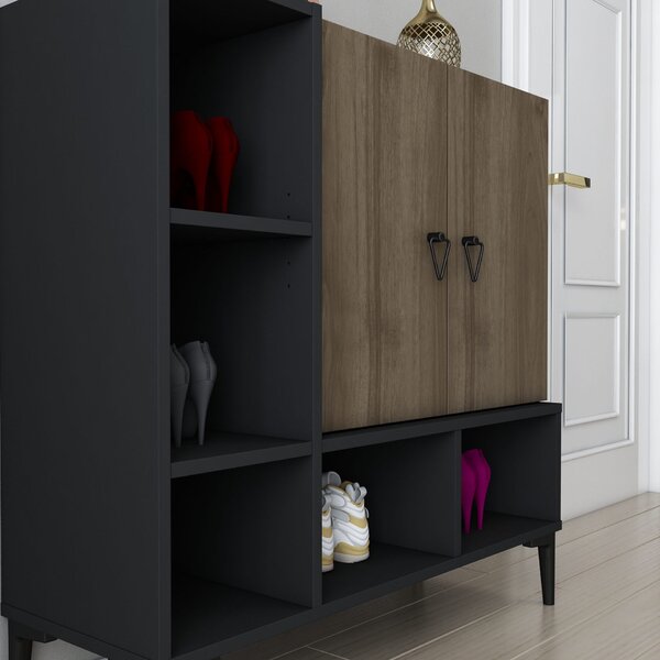 Hanah Home Console Black Walnut Platin - Black, Walnut