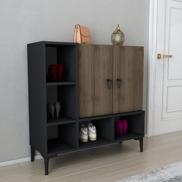 Hanah Home Console Black Walnut Platin - Black, Walnut