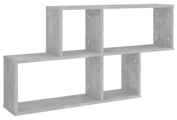 Betonszürke szerelt fa fali polc 100 x 18 x 53 cm