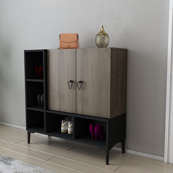 Hanah Home Console Black Walnut Platin - Black, Walnut