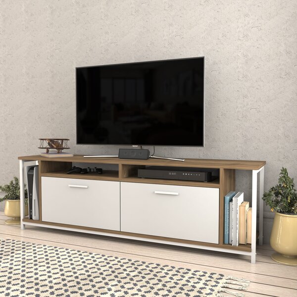 Hanah Home TV állvány Omar - fehér, dió