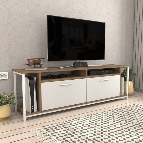 Hanah Home TV állvány Omar - fehér, dió
