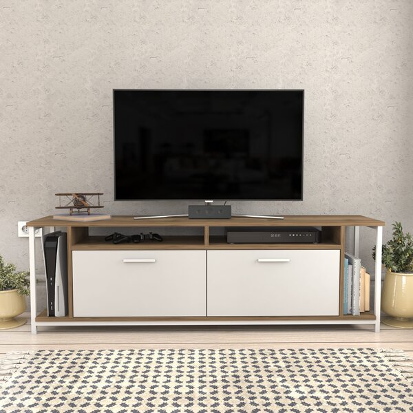 Hanah Home TV állvány Omar - fehér, dió