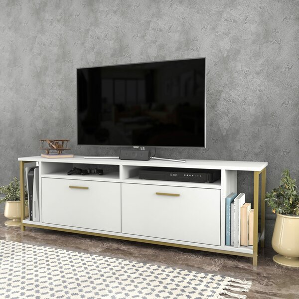 Hanah Home Omar TV állvány - Fehér, Arany
