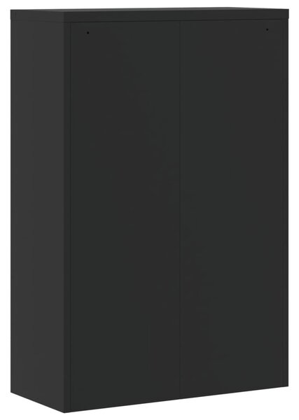 Fekete acél irattartó szekrény 90x40x140 cm
