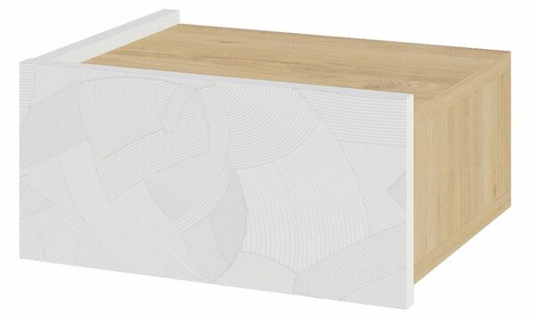 Hanah Home Éjjeliszekrény Fehér Tölgy Onda LED - Fehér, Tölgy