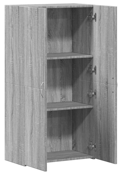 Szürke sonoma színű szerelt fa irattartó szekrény 60x32x115 cm