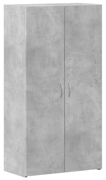 Betonszürke szerelt fa irattartó szekrény 60 x 32 x 115 cm