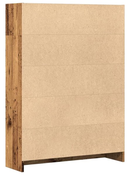 Antik fa színű szerelt fa könyvespolc 80 x 24 x 109 cm