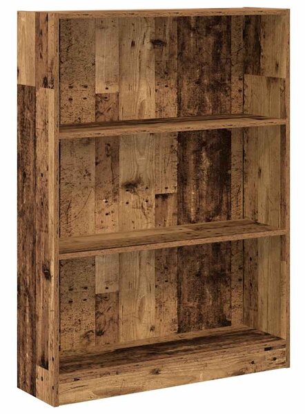 Antik fa színű szerelt fa könyvespolc 80 x 24 x 109 cm