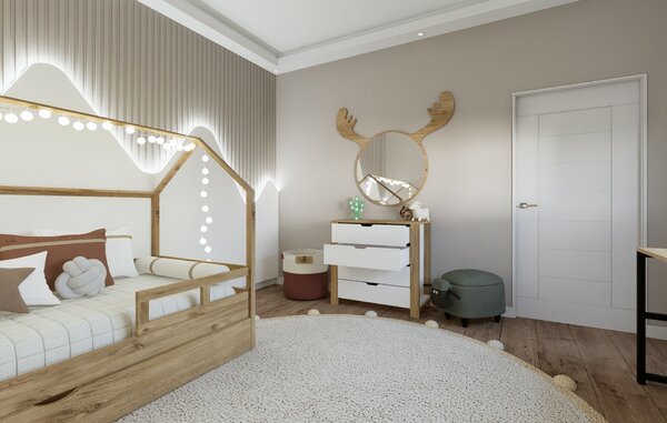 Hanah Home Éjjeliszekrény Világos dió Fehér Nisan 1600-025