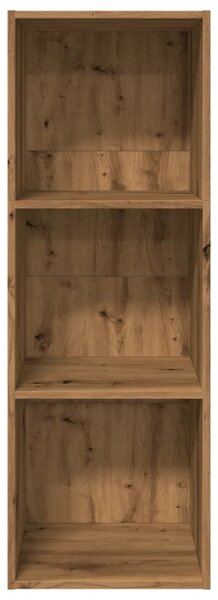Kézműves tölgy színű szerelt fa könyvespolc 40 x 30 x 114 cm