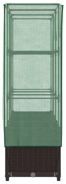Rattan megjelenésű magaságyás melegháztakaróval 120x40x138 cm