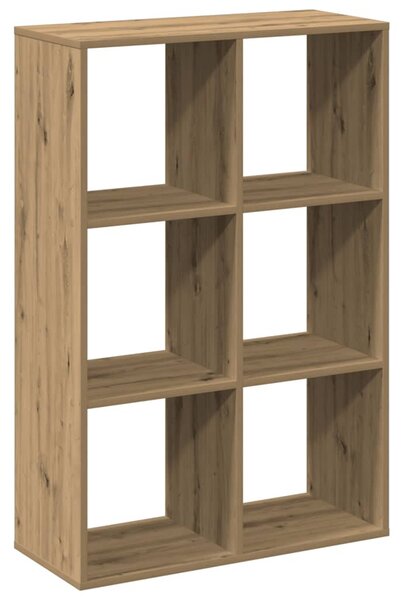 Kézműves tölgy színű fa elválasztó könyvespolc 69,5x29x103,5 cm