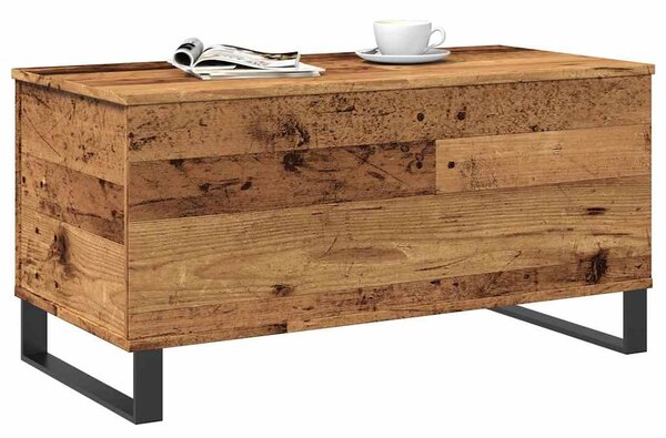 Antik fa színű szerelt fa dohányzóasztal 90 x 44,5 x 45 cm