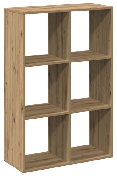 Kézműves tölgy színű fa elválasztó könyvespolc 69,5x29x103,5 cm